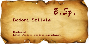 Bodoni Szilvia névjegykártya