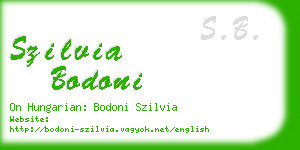 szilvia bodoni business card